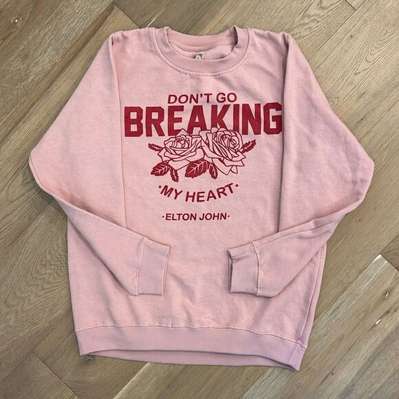 Pink 'Don't go breaking my heart' Women's Sweatshirt (XL) - Picture 1 of 3